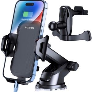 SUUSON Upgraded 3in1 Car Phone Holder Mount, Dashboard/Windshield/Vent